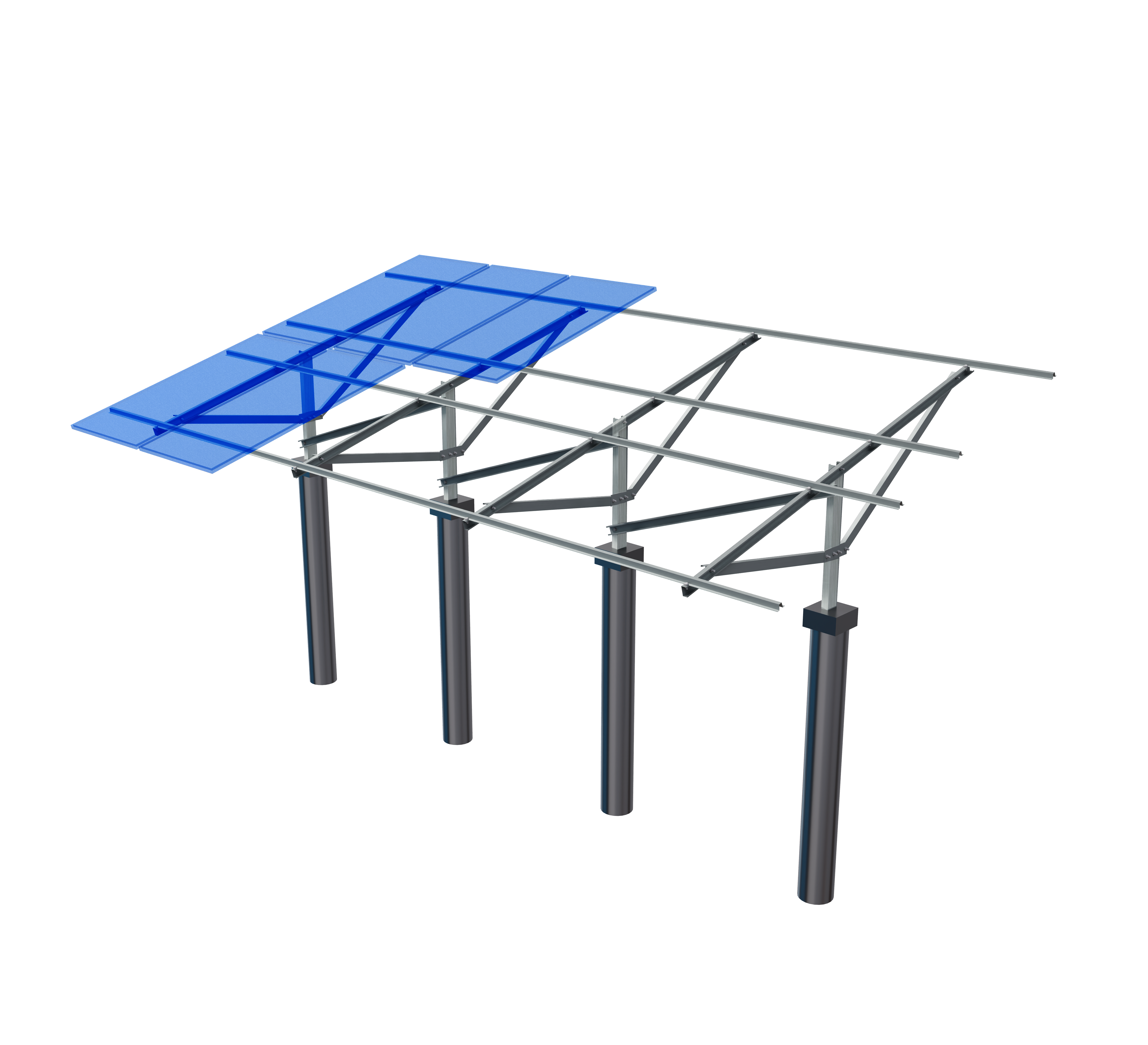 Ground Mounting Structure 3D View 3